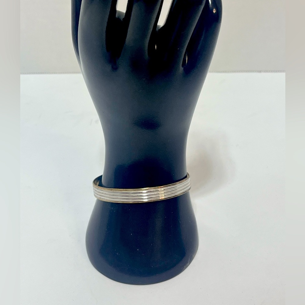 Silver Two Toned Cuff Vintage Bracelet